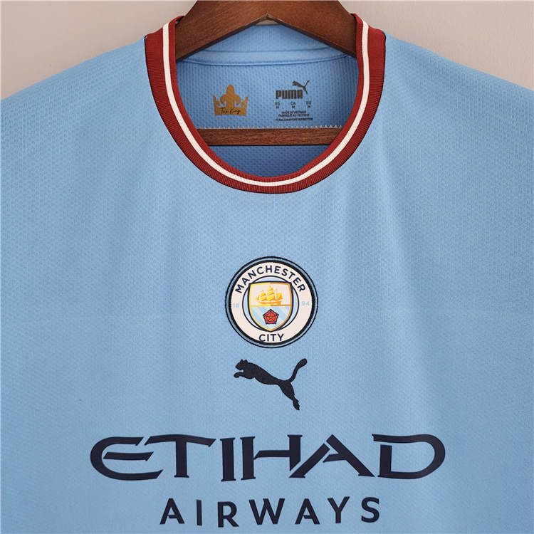 Manchester City 22/23 Home Blue Soccer Jersey Football Shirt - Click Image to Close